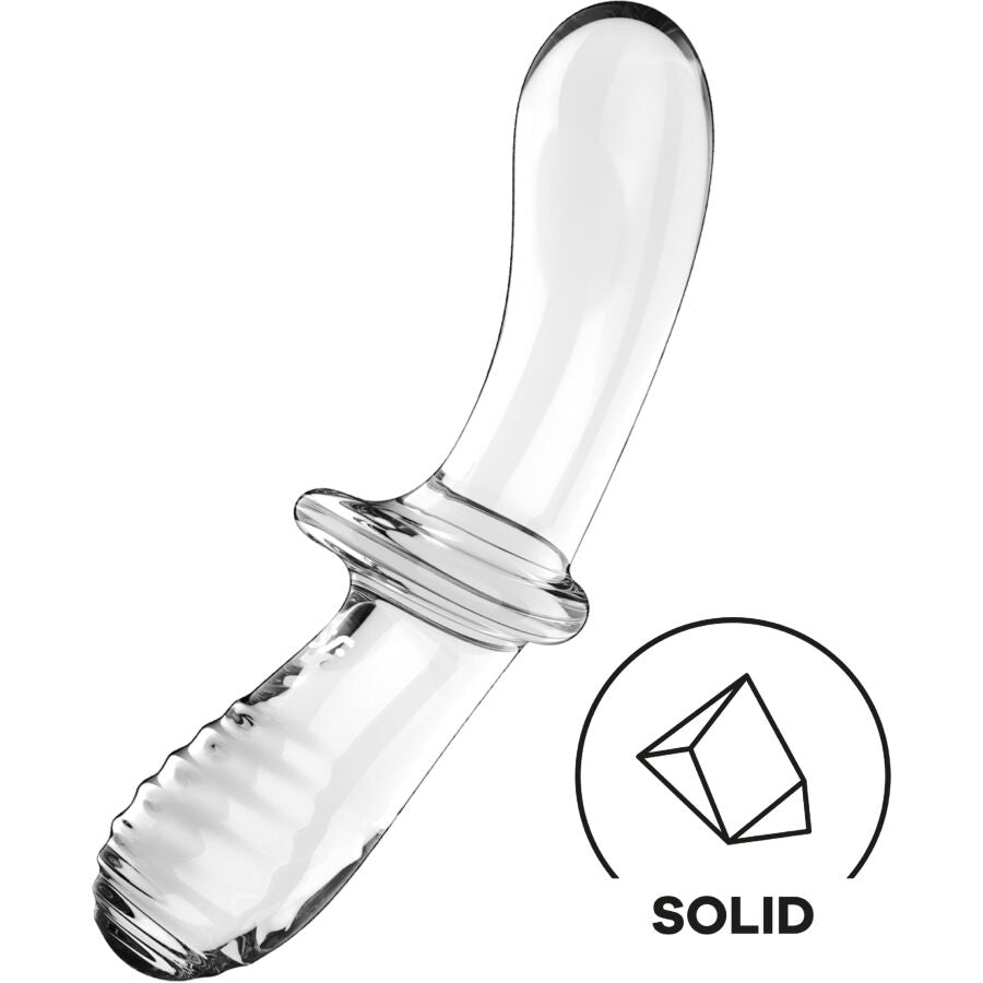 SATISFYER - DOUBLE CRYSTAL DILDO BLUE