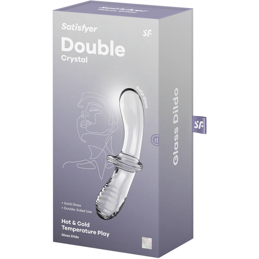 SATISFYER - DOUBLE CRYSTAL DILDO BLUE