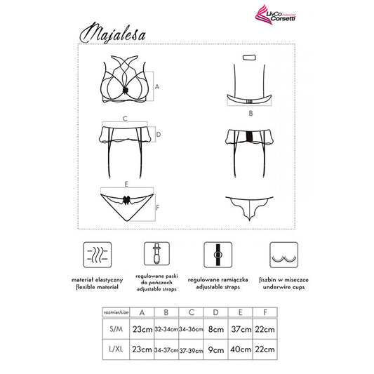 LIVCO CORSETTI FASHION - MAJALESA LC 90526 BRA + GARTER BELT + PANTY BLACK