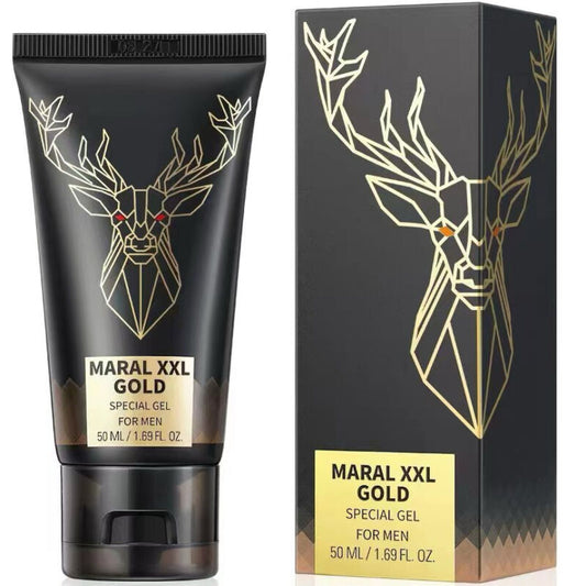 Maral XXL Gold special gel for men with packaging featuring a deer design.