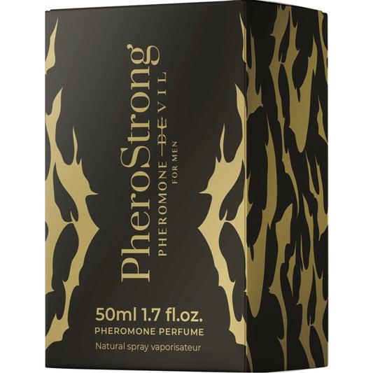 PheroStrong Pheromone perfume packaging with gold and black design