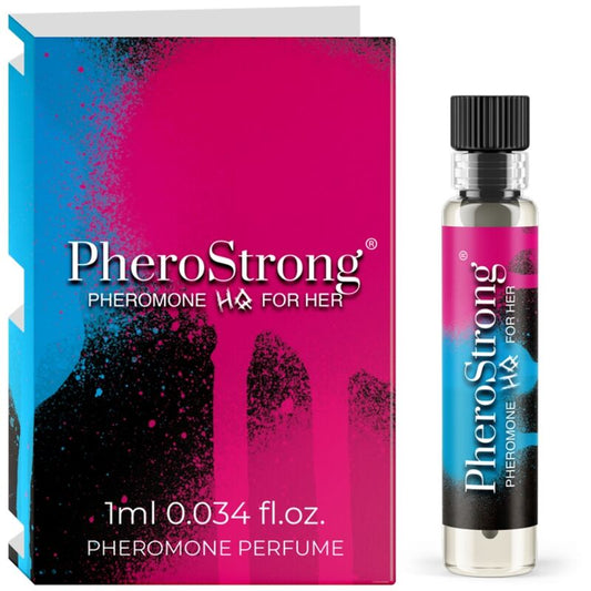 PheroStrong Pheromone perfume packaging and bottle on a white background