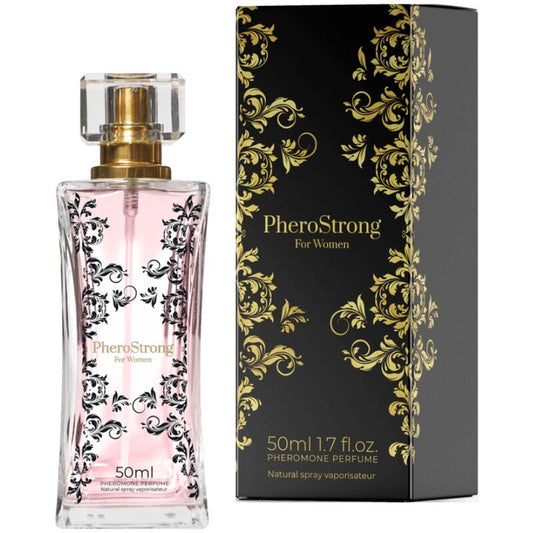 PheroStrong perfume bottle and packaging on a white background