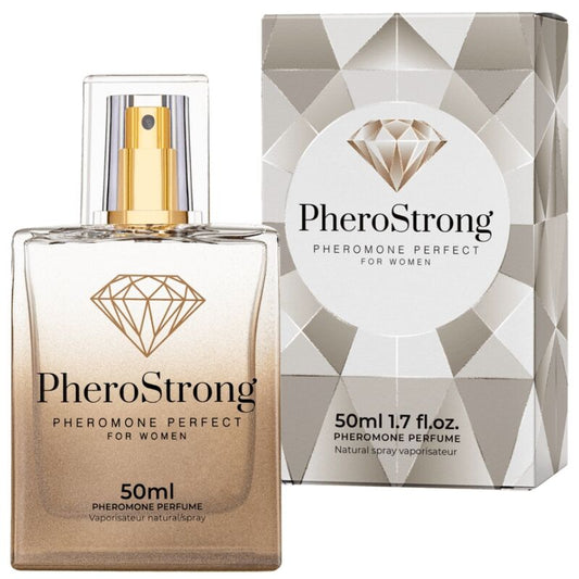 PheroStrongpheromone perfume bottle and packaging on a white background