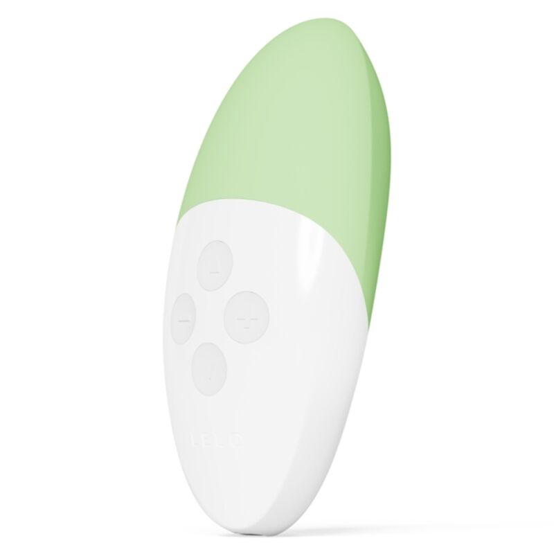 Green and white electronic device on a white background