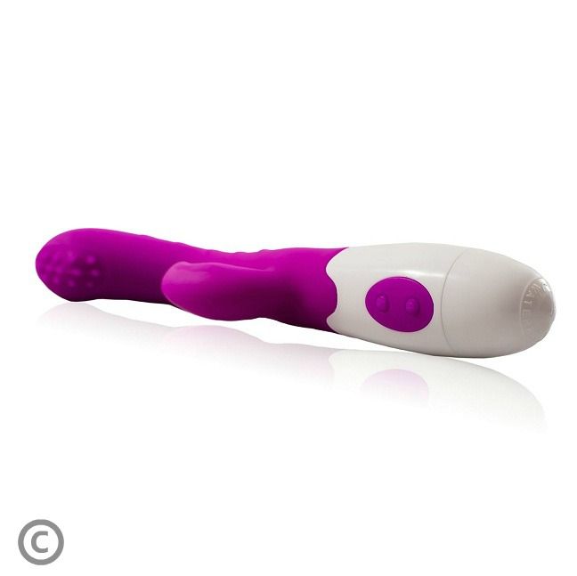 Purple and white electronic device on a white background