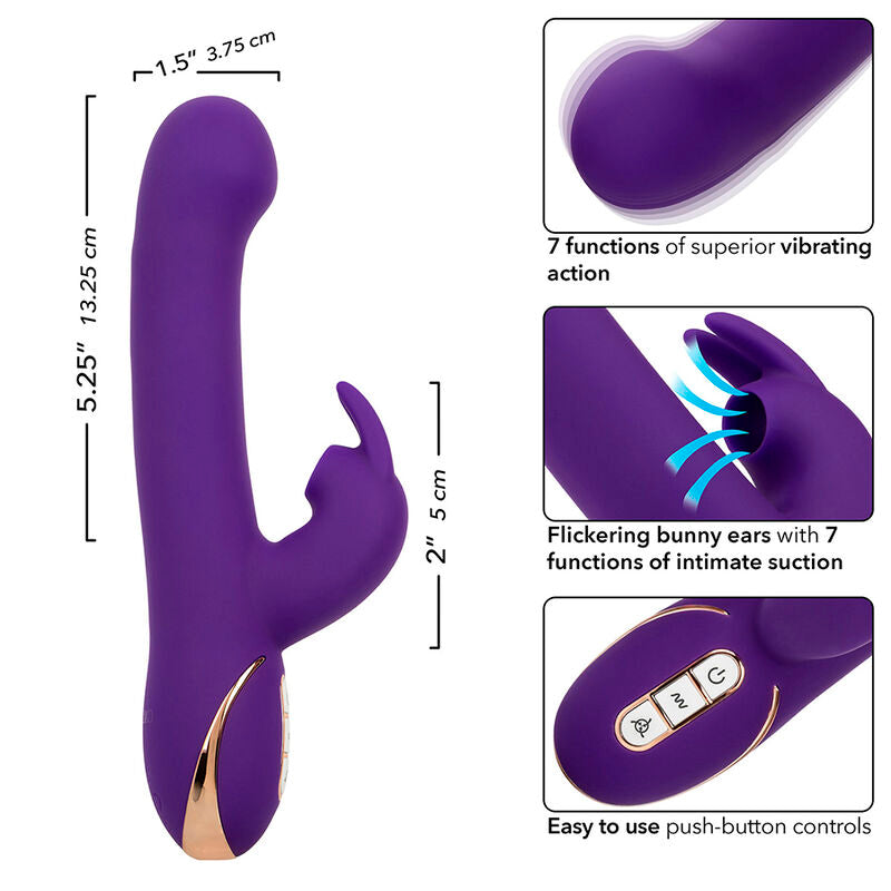 CALEXOTICS - JACK RABBIT VIBRATOR AND STIMULATOR 7 VIBRATION LEVELS AND STIMULATING WAVES BLUE