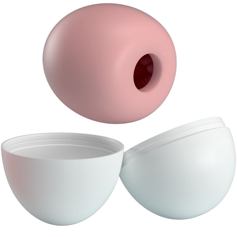 Pink and white silicone product on a white background