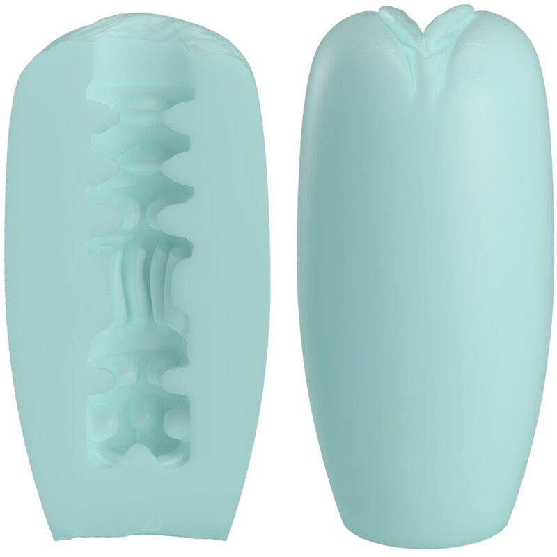 Pair of light blue silicone molds on a white background