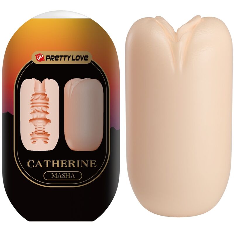 Nail polish with 'Pretty Love' branding and 'Catherine Masha' text, showing a gradient design.