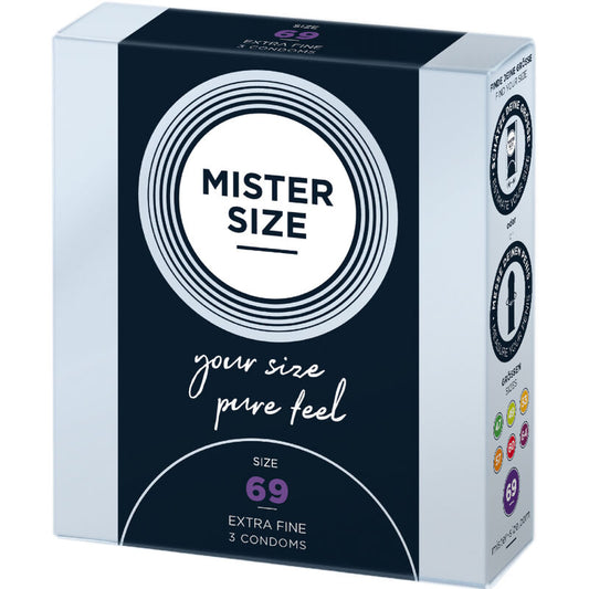 Mister Size condom packaging on a white background