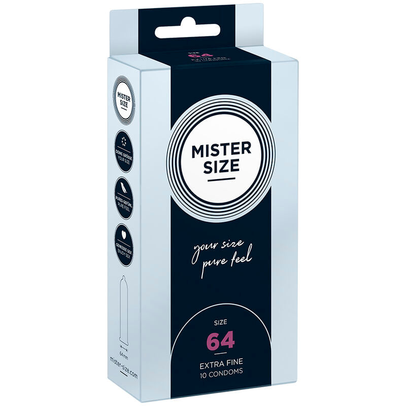 Mister Size condom packaging on a white background