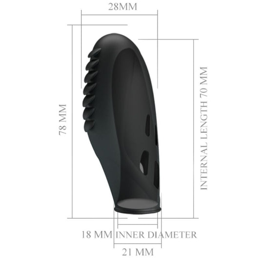 PRETTY LOVE - GILO SILICONE FINGER VIBRATOR BLACK