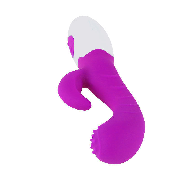 Purple and white toy on a white background