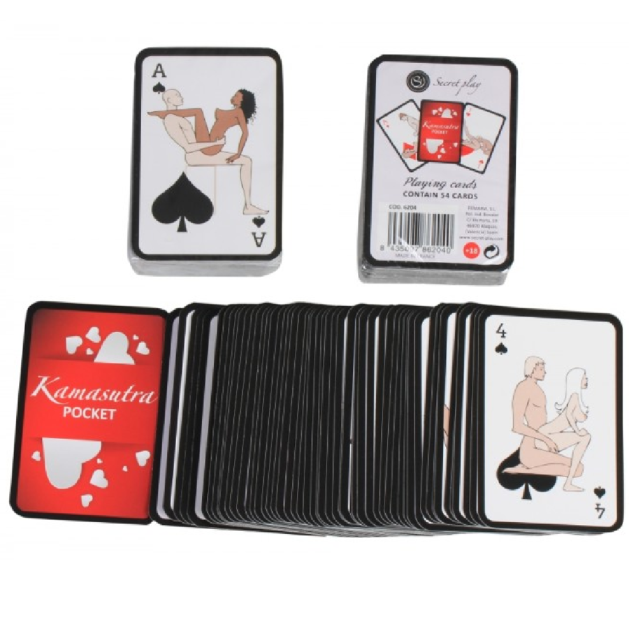 Kamasutra playing cards with packaging on a white background