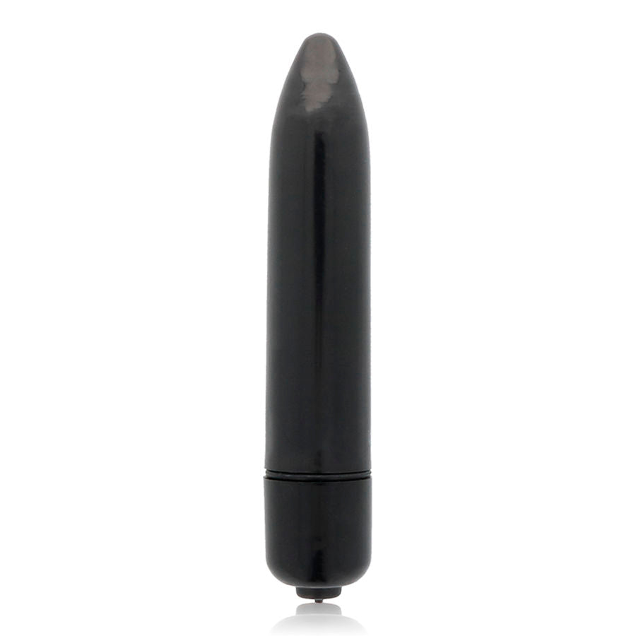 Black cylindrical object on a white background