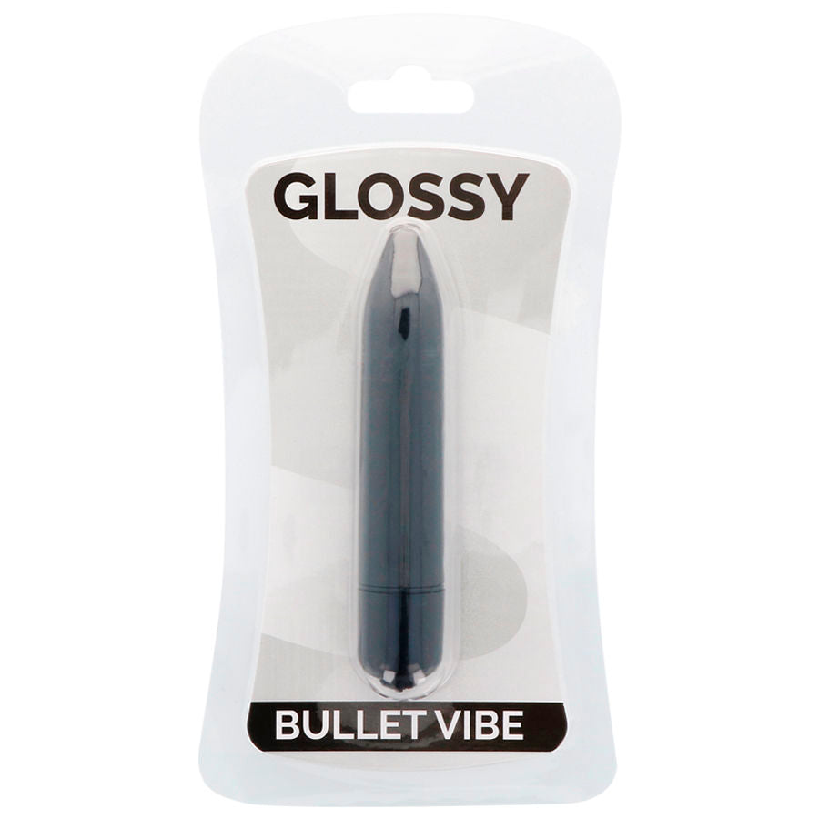 Glossy bullet vibe packaging on a white background