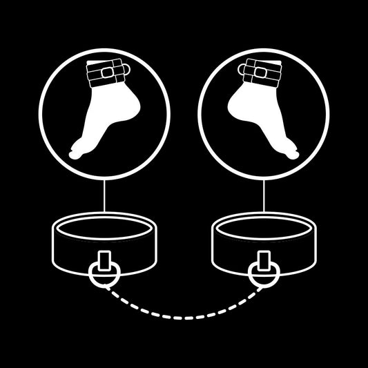 FETISH SUBMISSIVE - VEGAN LEATHER ANKLE CUFFS WITH NOPRENE LINING