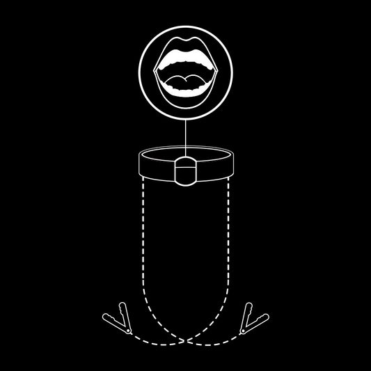 FETISH SUBMISSIVE - GAG RING WITH NIPPLE CLAMPS