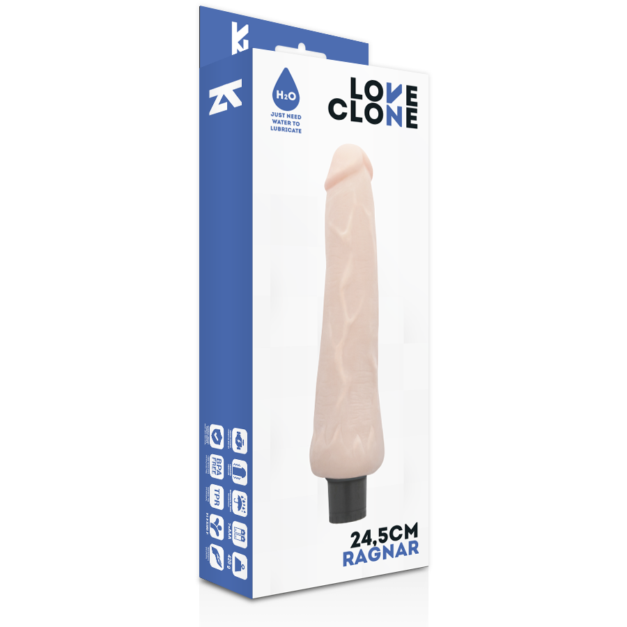 Sexual product with packaging displaying brand and product details on a white background