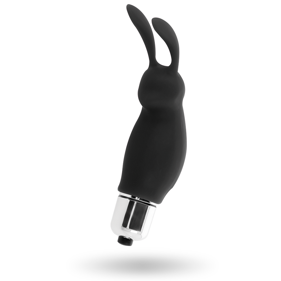 Black rabbit-shaped bottle opener on a white background