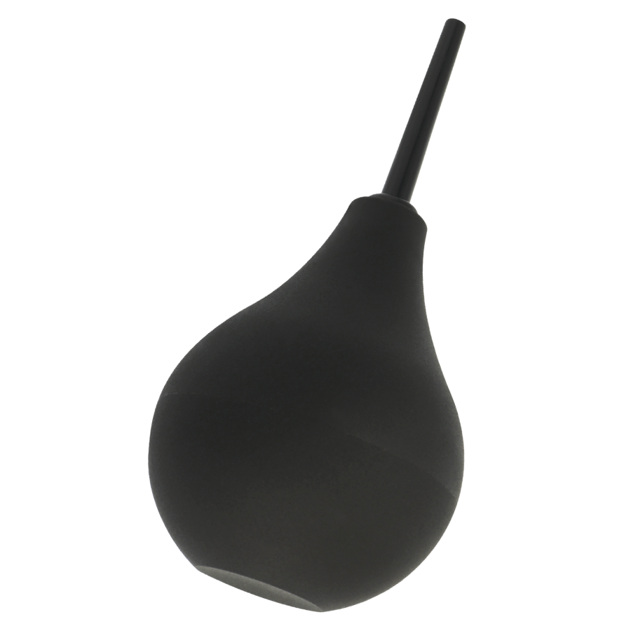 Black ceramic pear-shaped vase on a white background