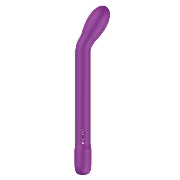 Purple handheld massager with 'b.wish' branding on a white background