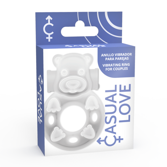 Vibrating ring packaging for couples with 'Casual Love' branding on a white background