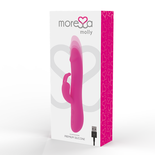 Pink toy with 'morega molly' branding on a white background