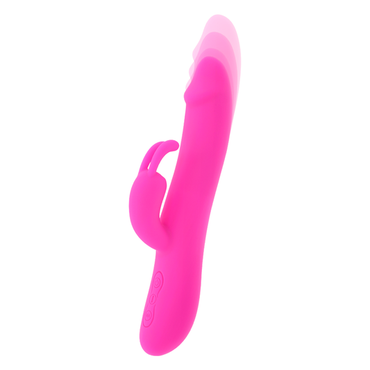 Pink and clear silicone ring on a white background