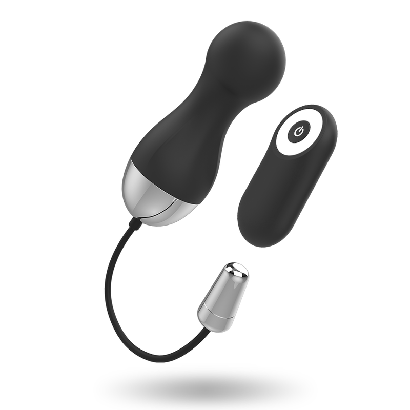 Black and silver electronic device on a white background